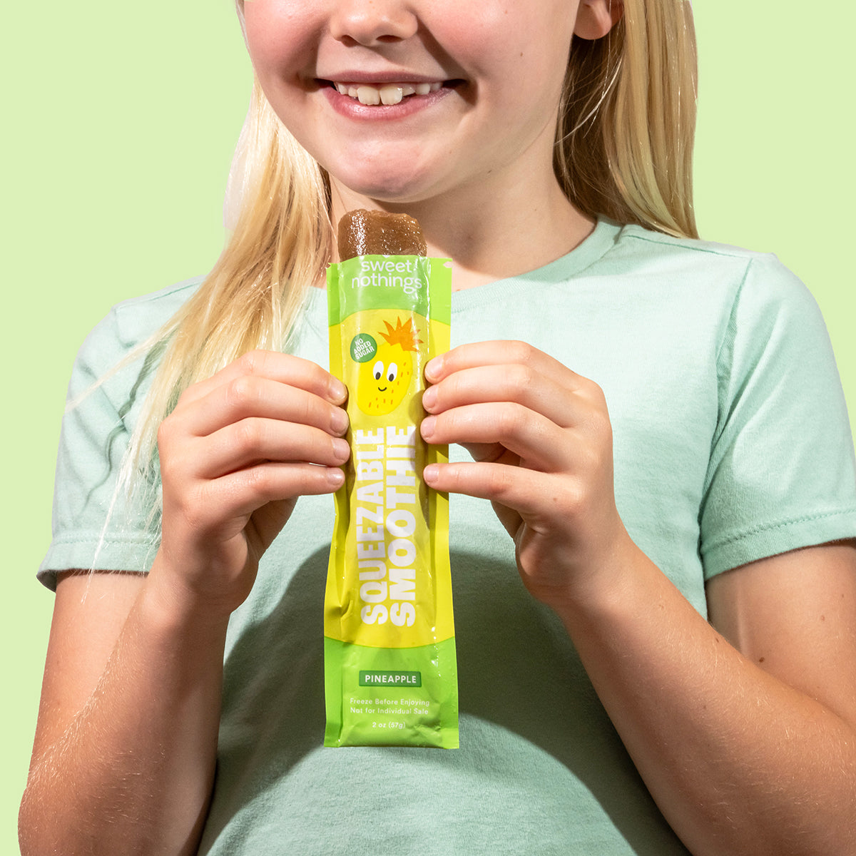 Pineapple Spinach Squeezable Smoothie Pops