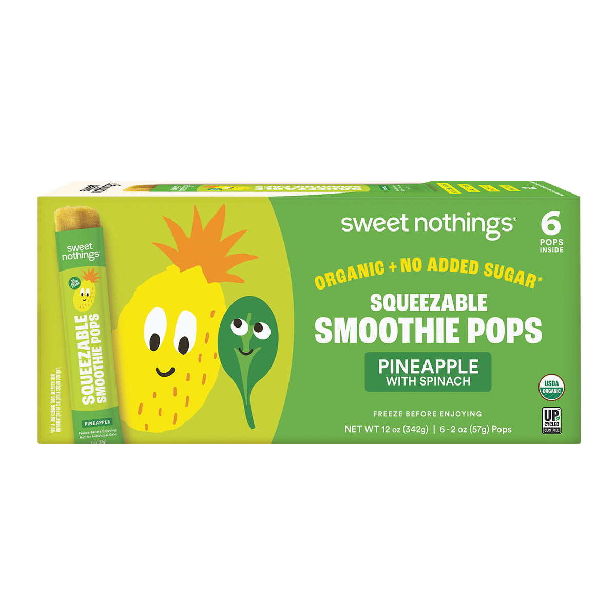 Pineapple Spinach Squeezable Smoothie Pops