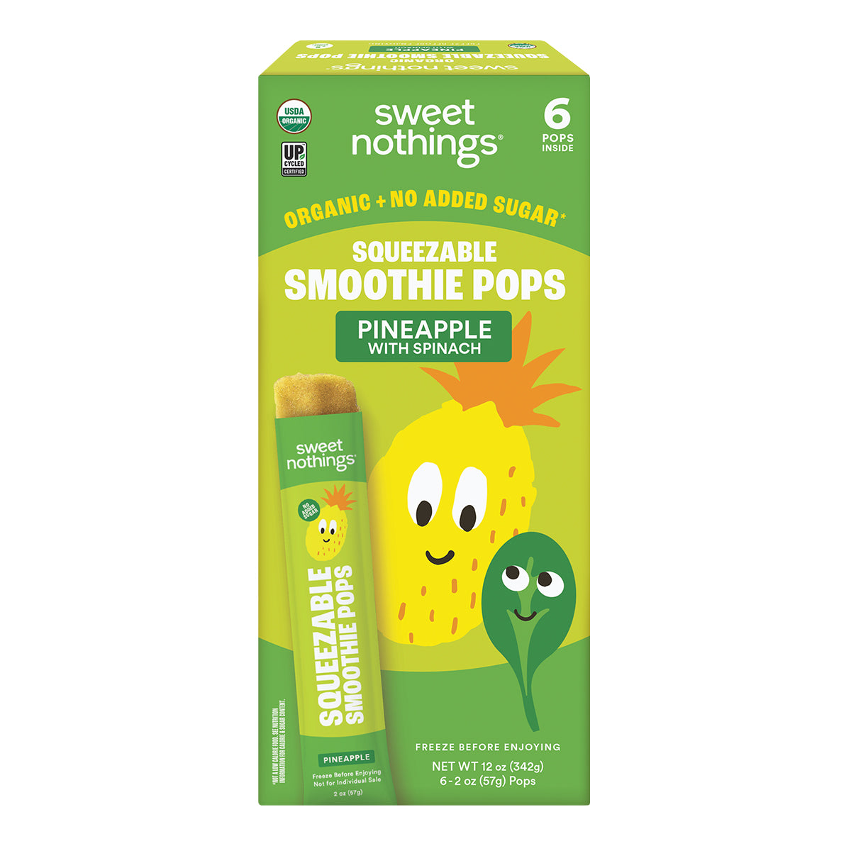 Pineapple Spinach Squeezable Smoothie Pops